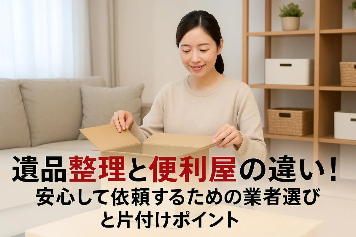 遺品整理と便利屋の違いや費用相場を比較！安心して依頼するための業者選びと片付けポイント