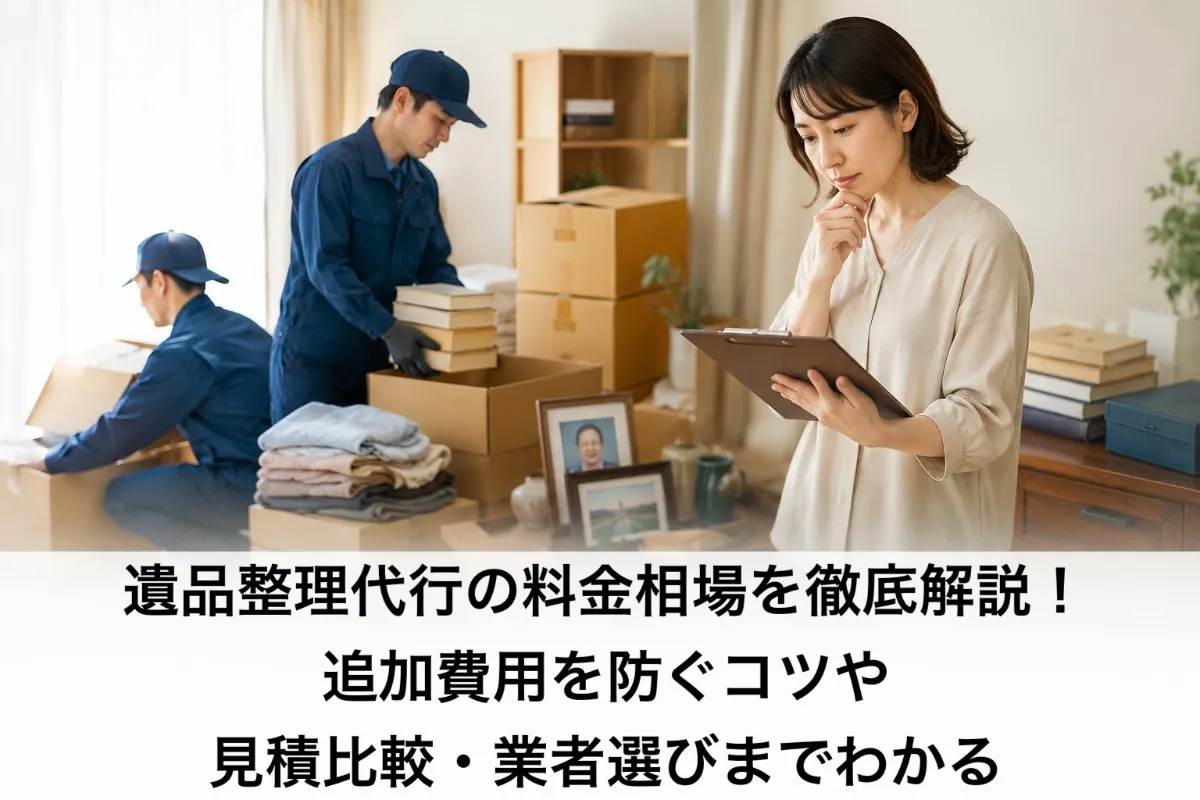 遺品整理代行の料金相場を徹底解説!追加費用を防ぐコツや見積比較・業者選びまでわかる